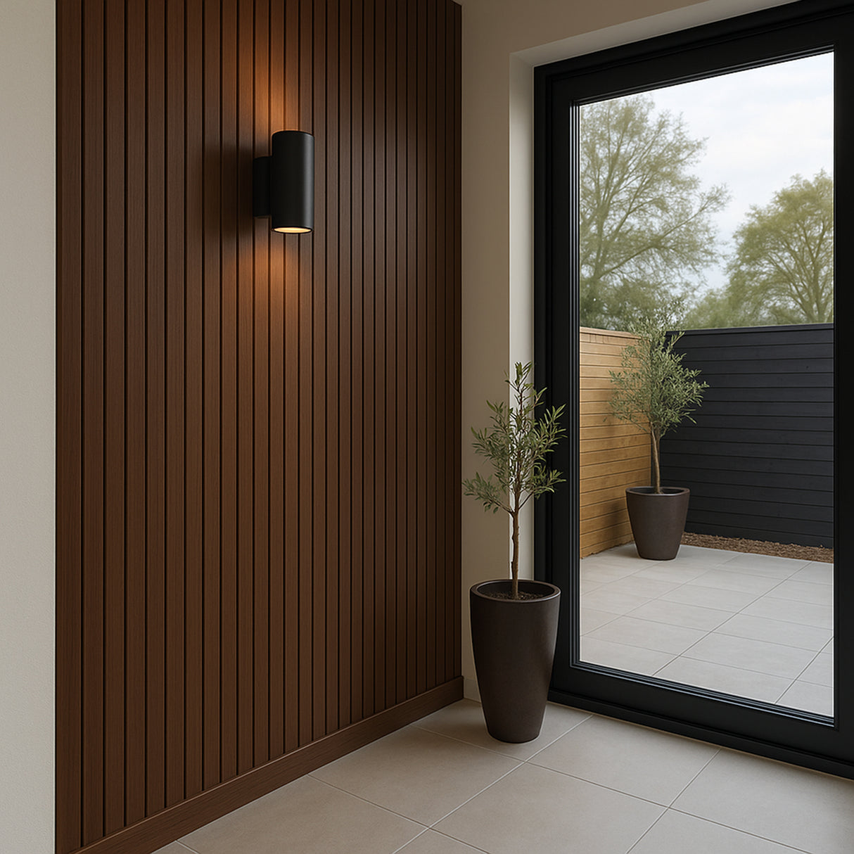 WPC Slatted Wall Cladding x 4 Panels – Brown
