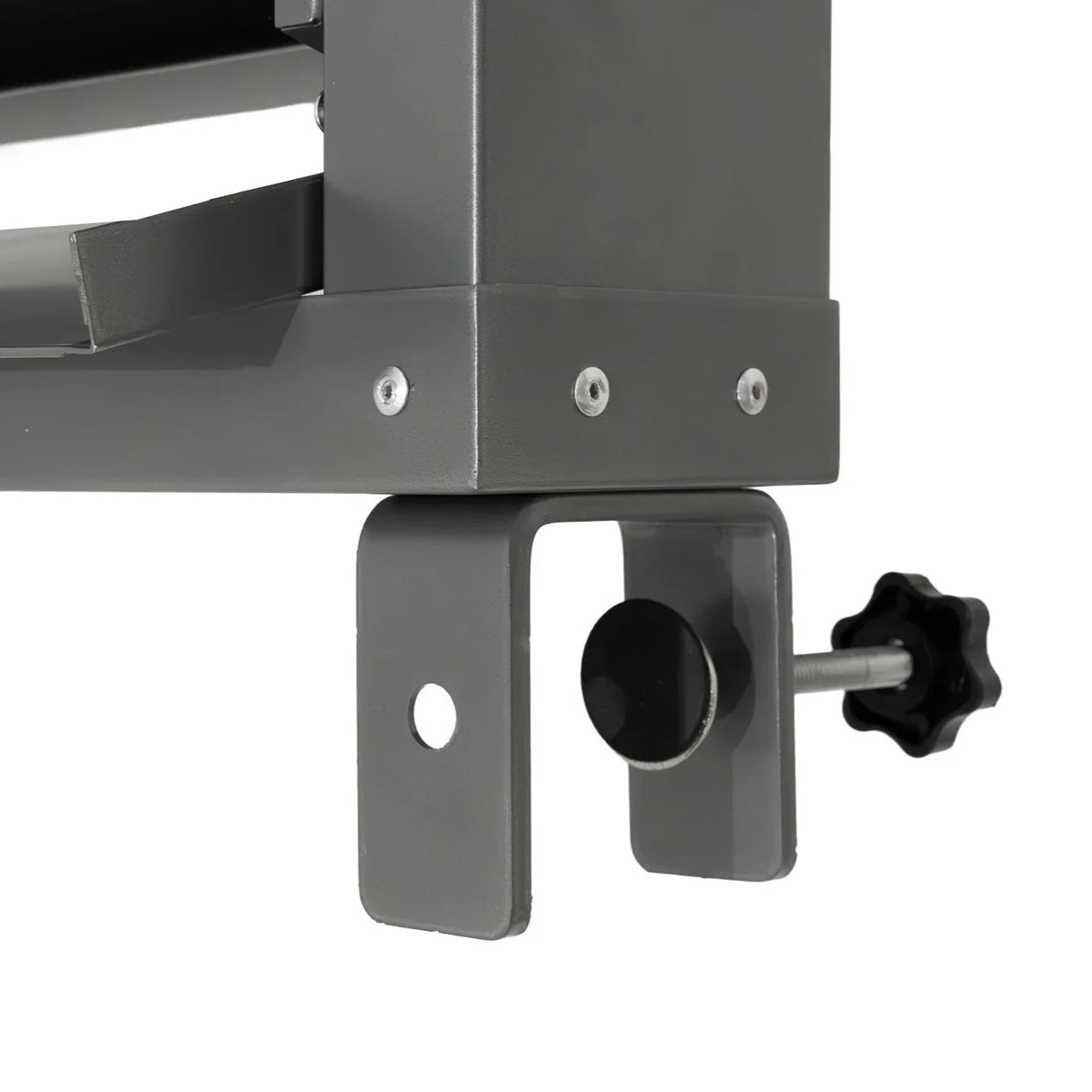 Gray manual hand wringer featuring a sturdy metal frame, adjustable knob, and durable construction for efficient water removal