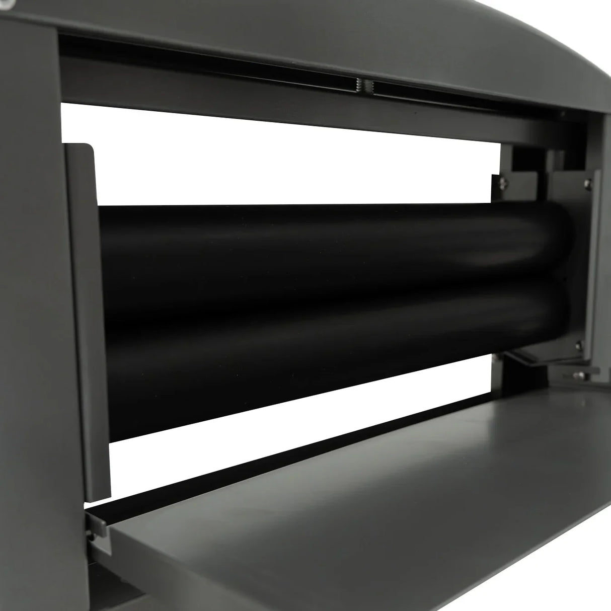 Manual hand wringer featuring sturdy gray metal construction, two large black rollers, and a flat surface for easy operation
