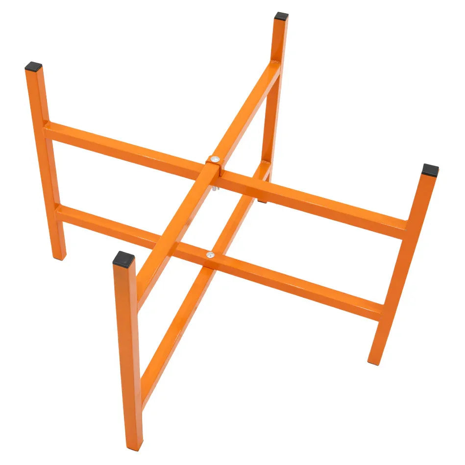 Sturdy orange mortar board stand with a 500mm height, featuring a cross-braced design and rubber feet for stability and support