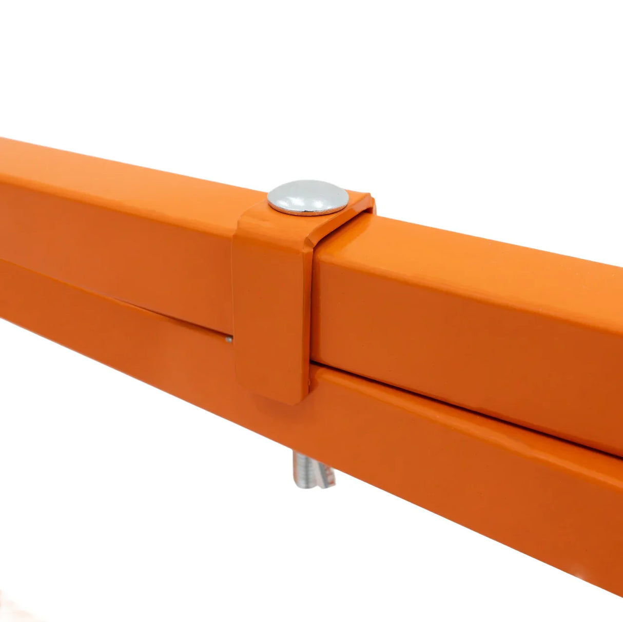 Bright orange mortar board stand with a sturdy metal frame, featuring a secure silver fastener and a smooth finish, 500mm high
