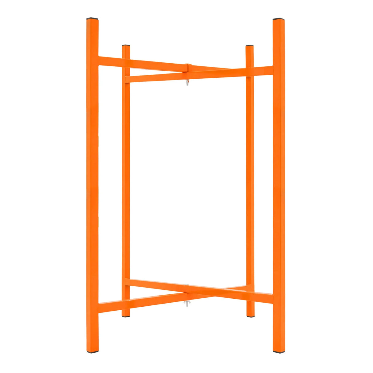 Bright orange mortar board stand, 750mm high, featuring a sturdy frame with a minimalist design, ideal for displaying mortar boards