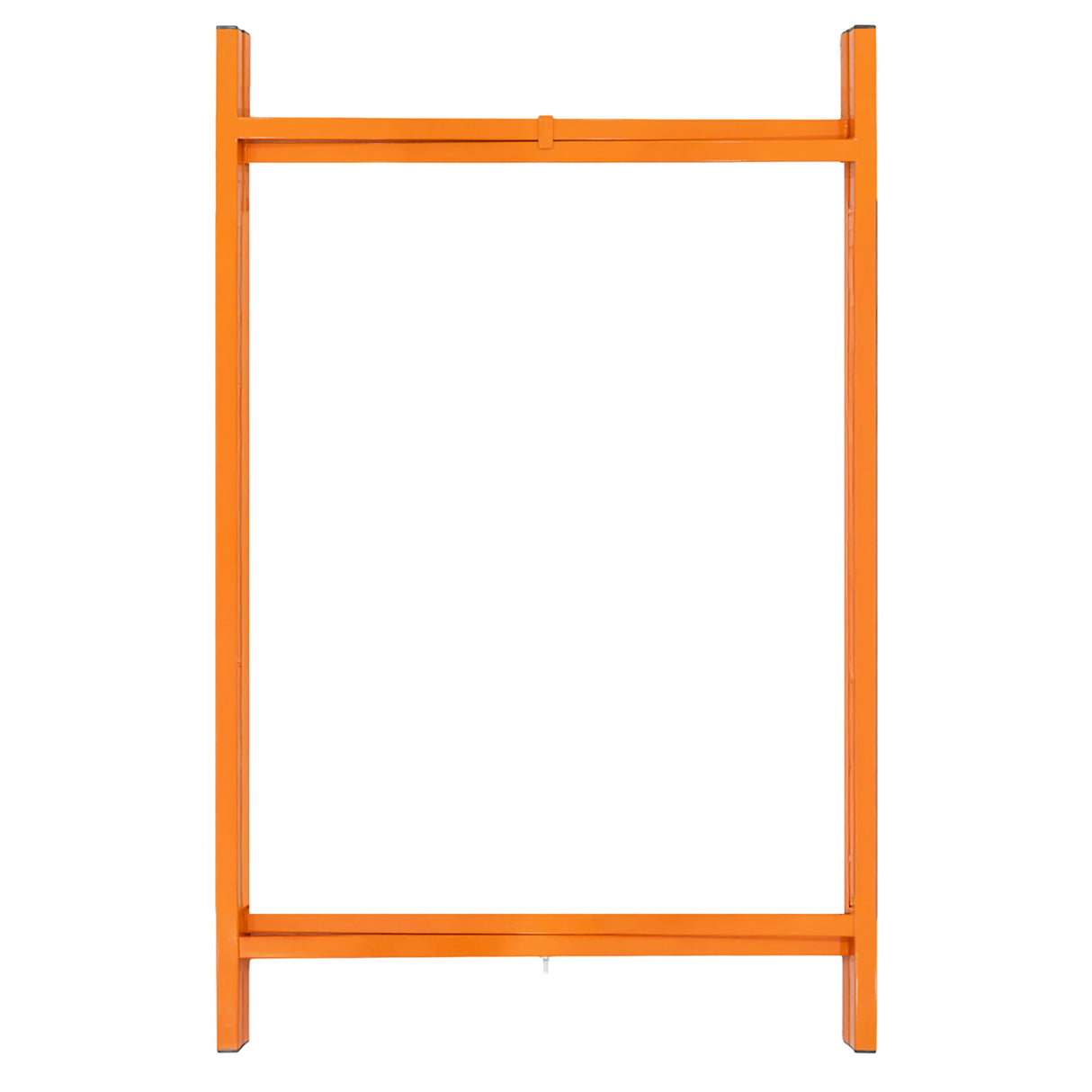 Bright orange mortar board stand, 750mm high, featuring a sturdy metal frame with a rectangular shape, ideal for displaying graduation caps
