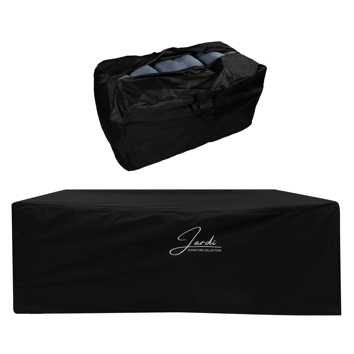 Aluminium 4 Piece Sofa Set with Black Rattan Storage Box - Wood Effect