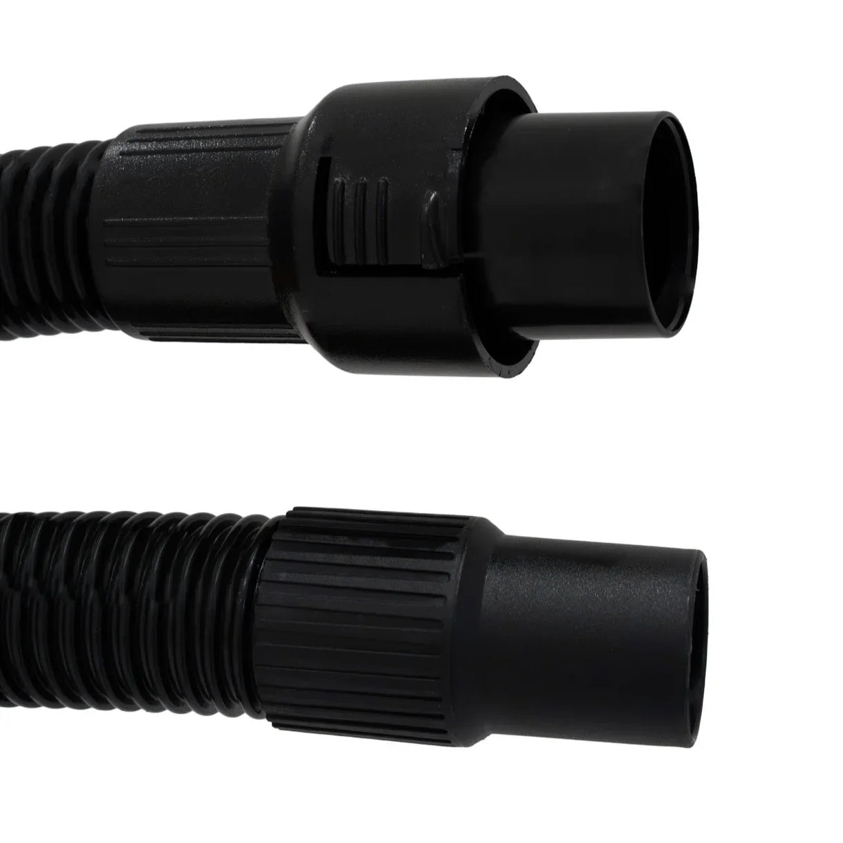 Flexible black 5m hose for 80L wet and dry vacuum, featuring durable connectors for easy attachment and optimal suction performance