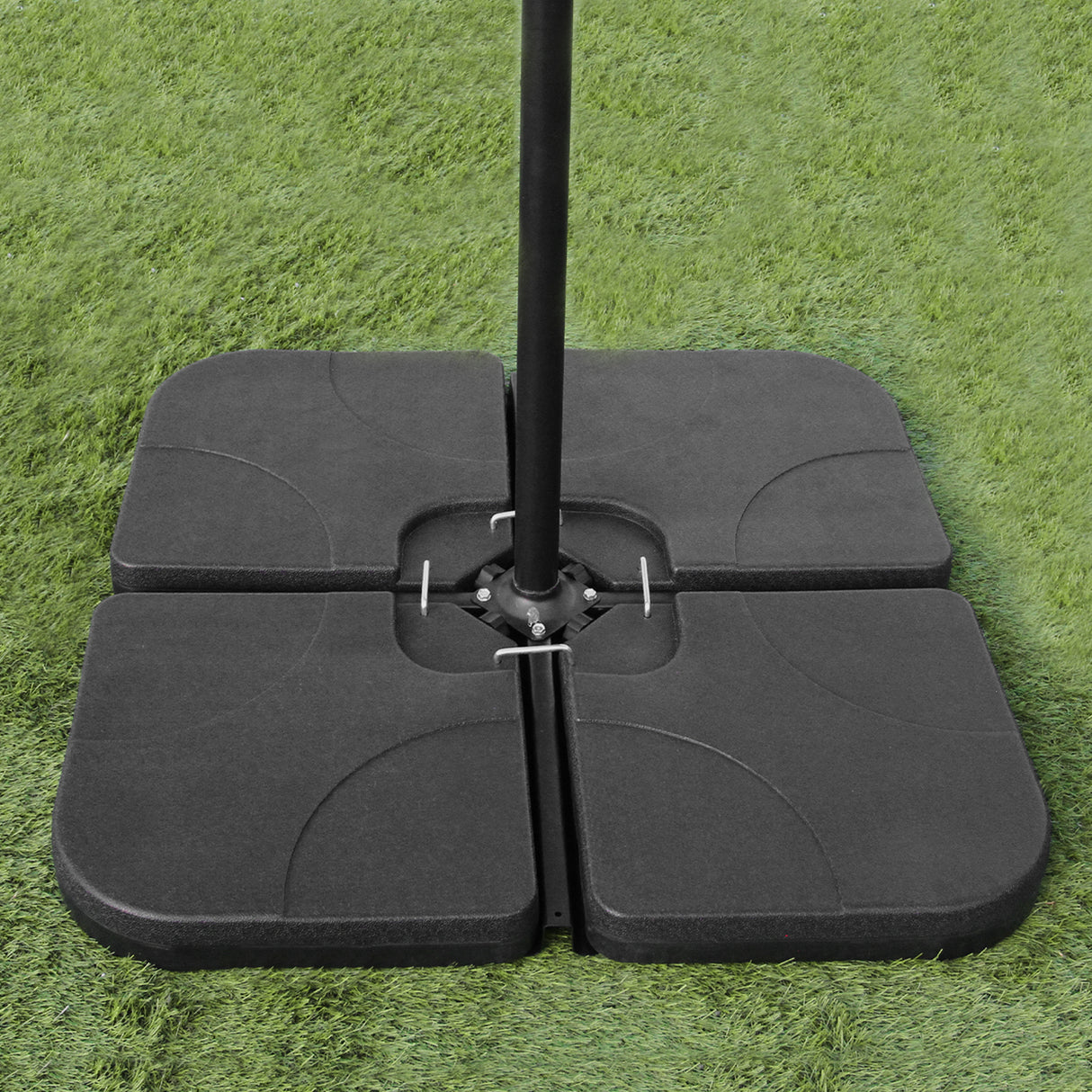 Anthracite 4 Piece Sofa Set With Black Parasol & Base