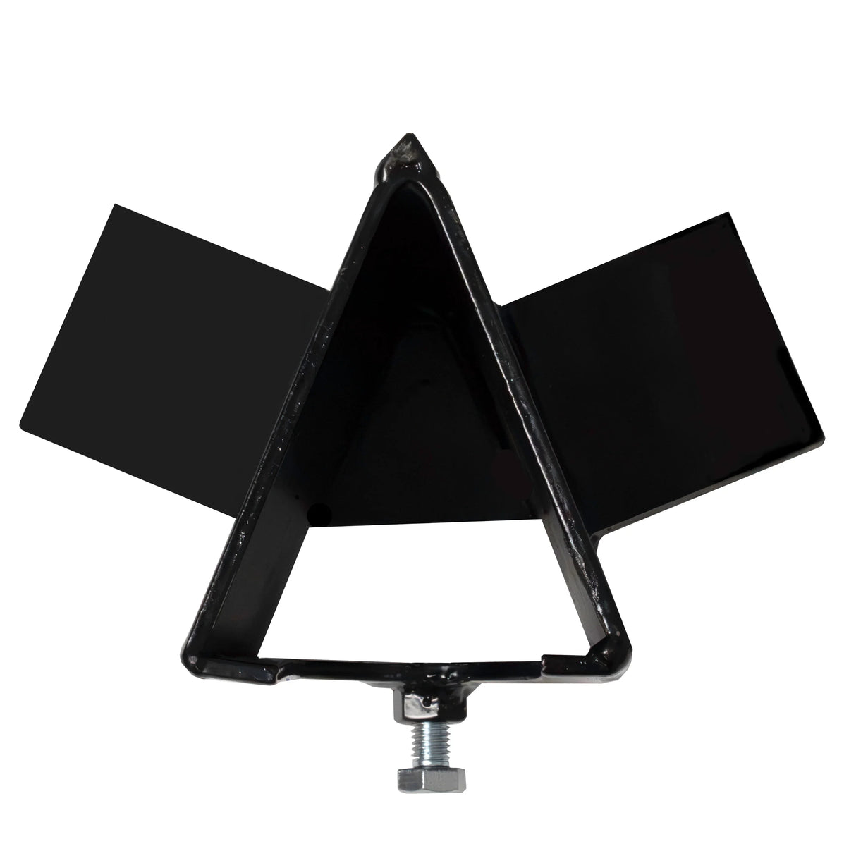 15T Log Splitter wedge attachment in black metal, featuring a triangular shape with two side wings for efficient splitting