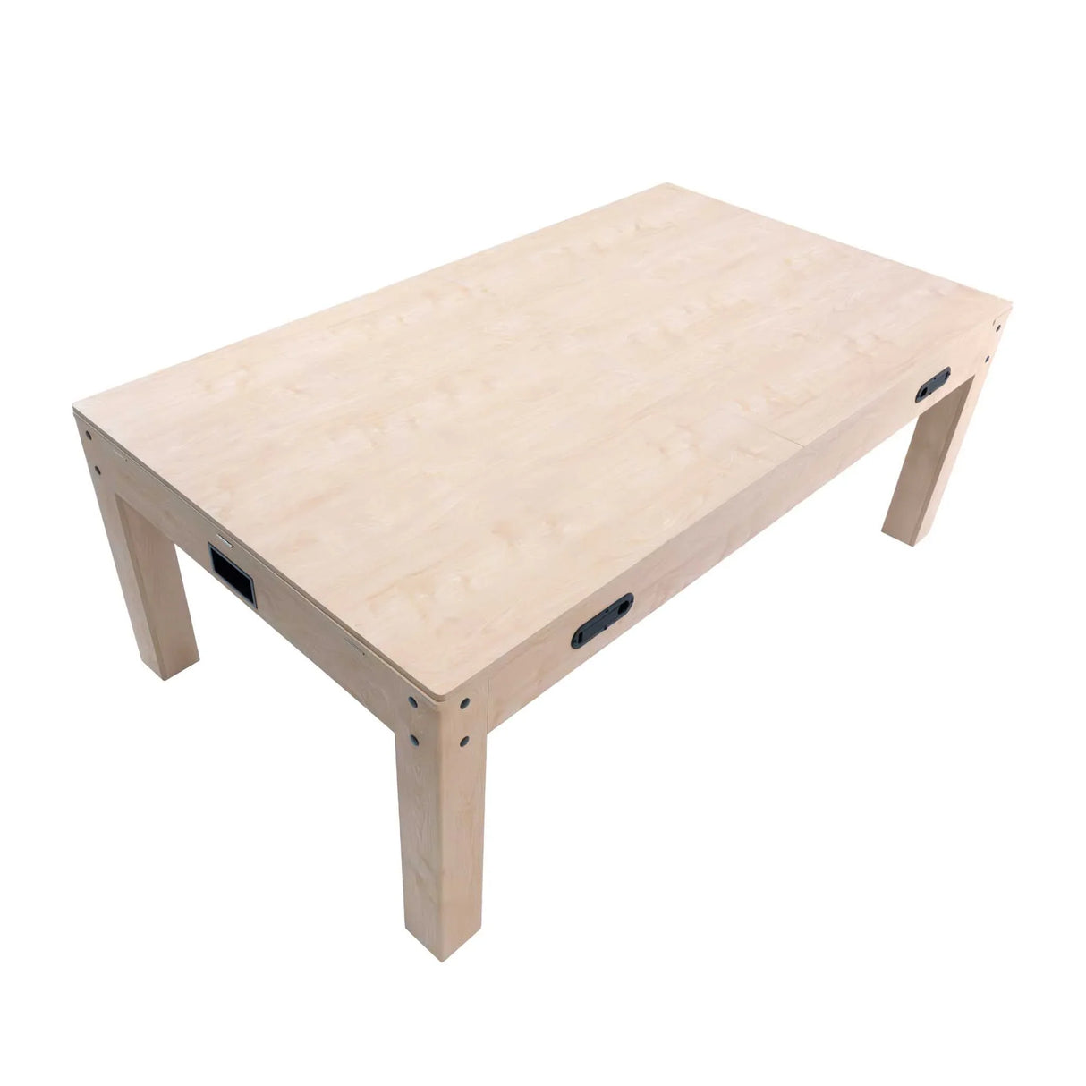 7-in-1 games table in light oak finish, featuring a smooth surface, sturdy legs, and multiple game options for family fun
