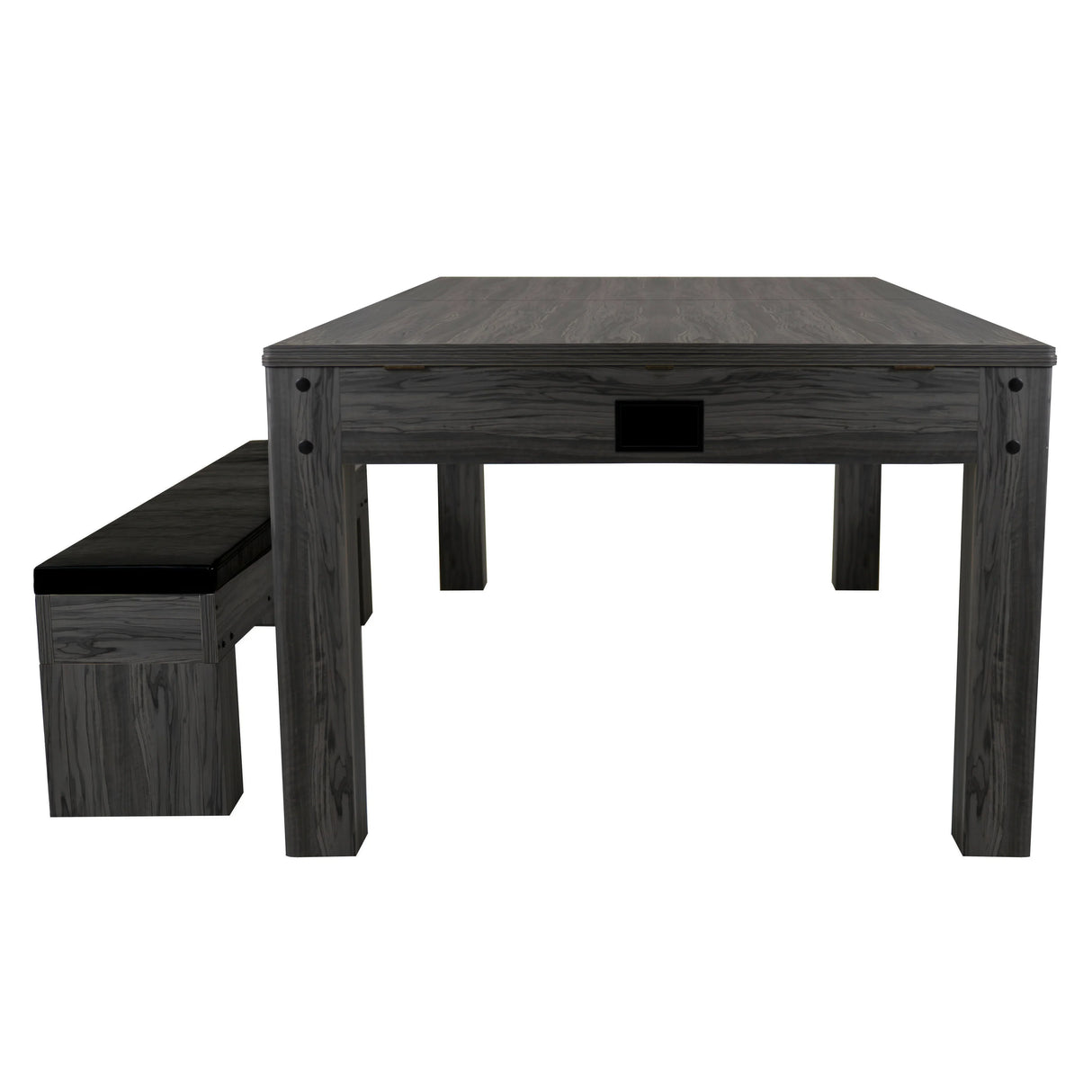 7-in-1 games table and storage bench in grey, featuring a sleek design, smooth surface, and sturdy construction for versatile play and storage