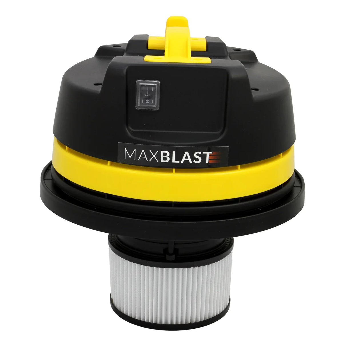 Gutter vacuum attachment featuring a black and yellow design, compact shape, and a filter for efficient wet and dry cleaning