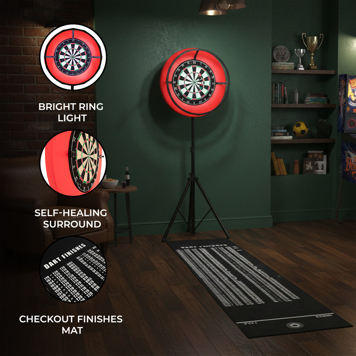 Dart Board Set With LED Surround