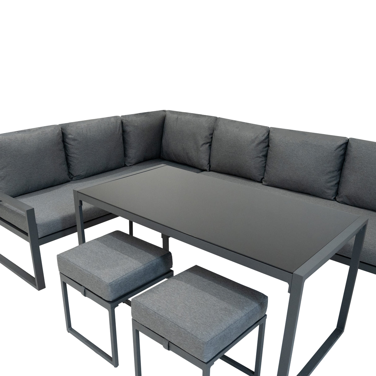 Table Top Pizza Oven & Aluminium Corner Sofa Set - Anthracite Grey