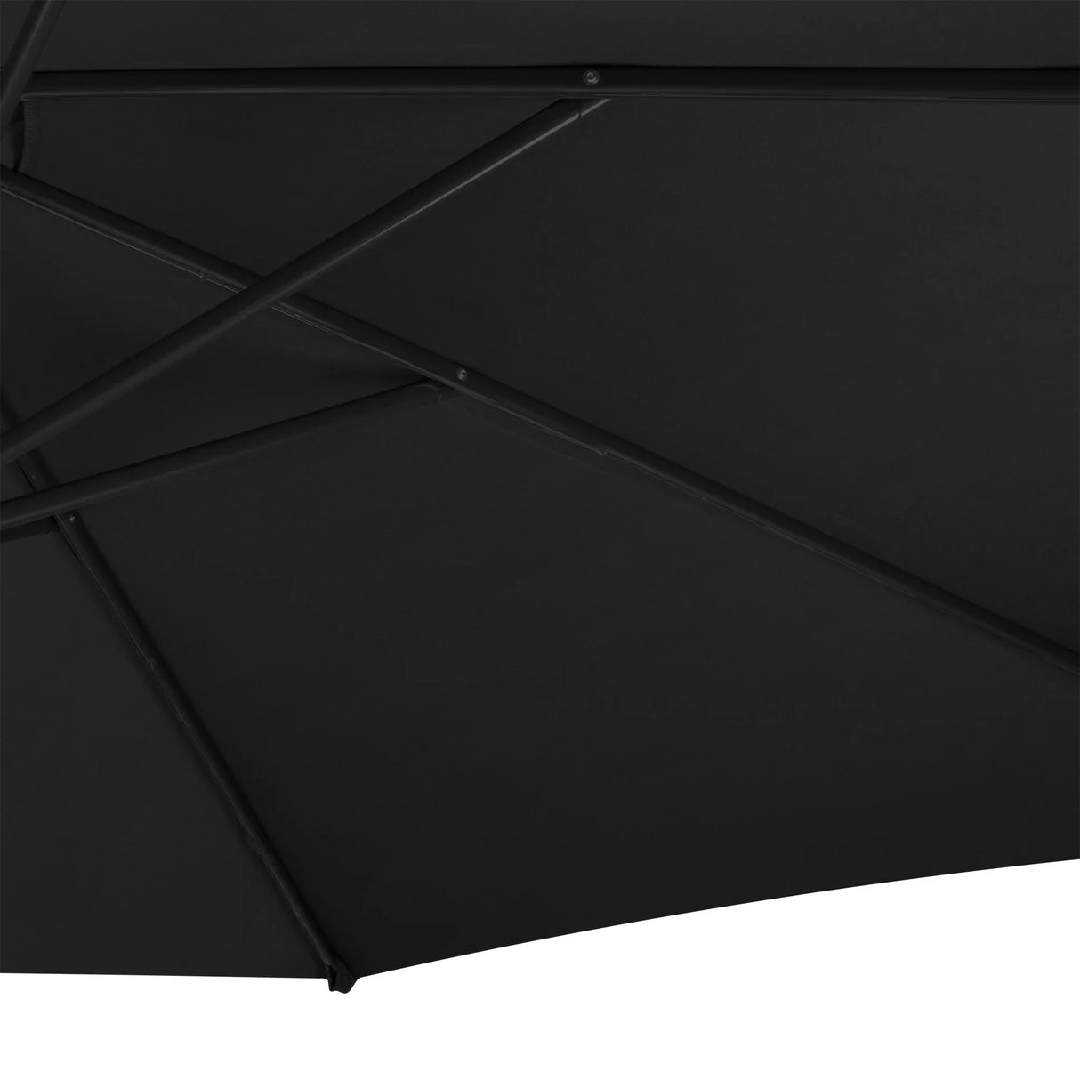 Black cantilever parasol with a 3m canopy, featuring a sturdy frame and sleek design, perfect for outdoor shade and style