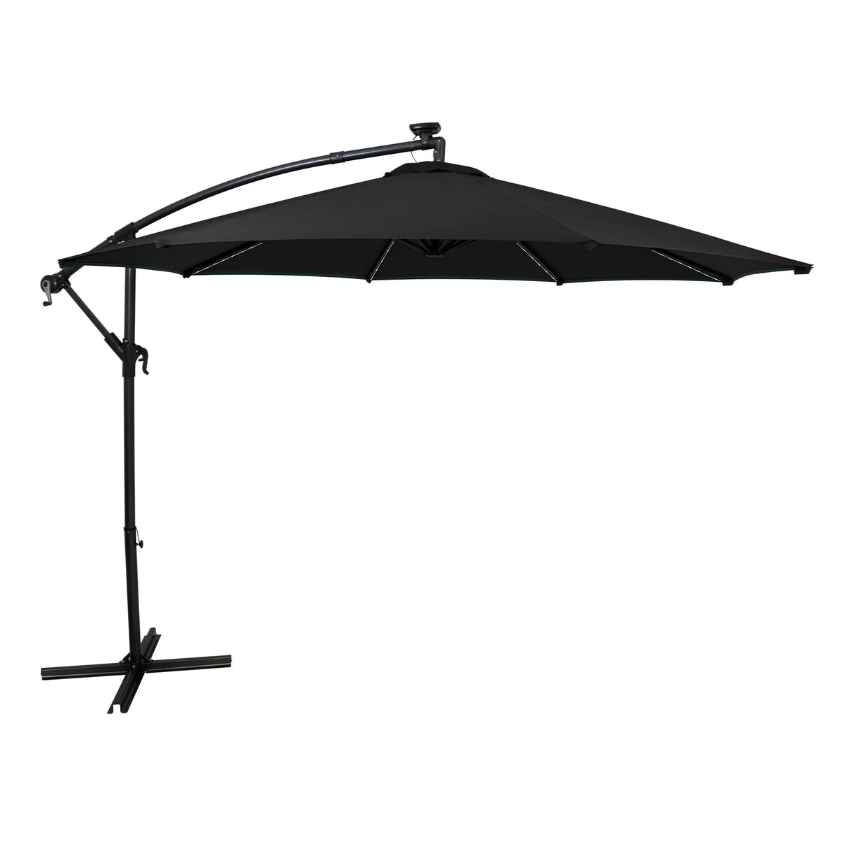 Hanging 2-Seater Egg Chair + Black 3m LED Cantilever Parasol Bundle
