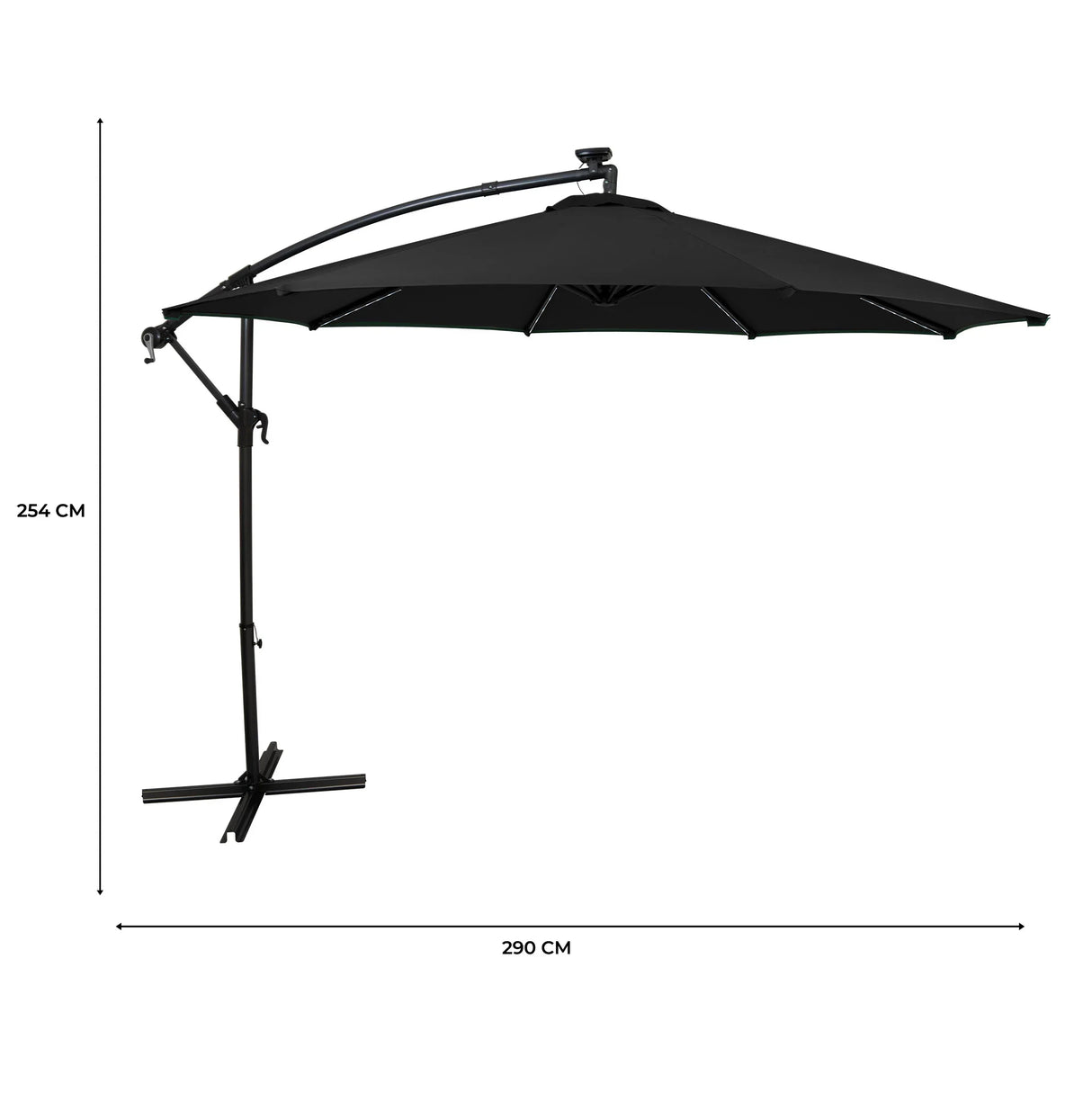 Hanging 2-Seater Egg Chair + Black 3m LED Cantilever Parasol Bundle