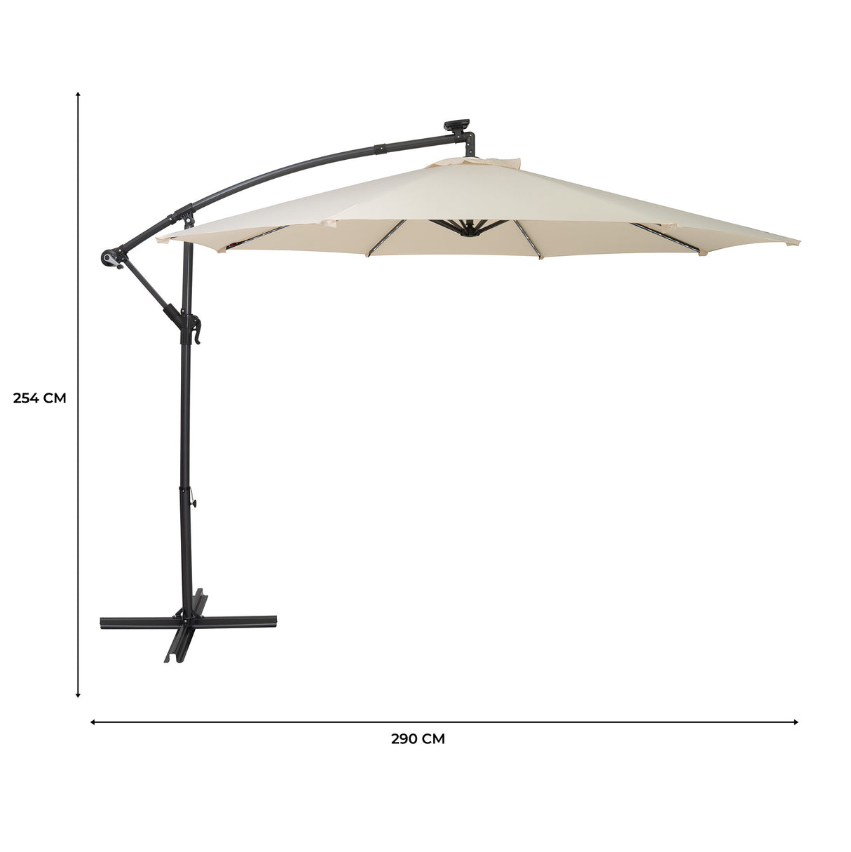 LED Cantilever Parasol 3m – Cream