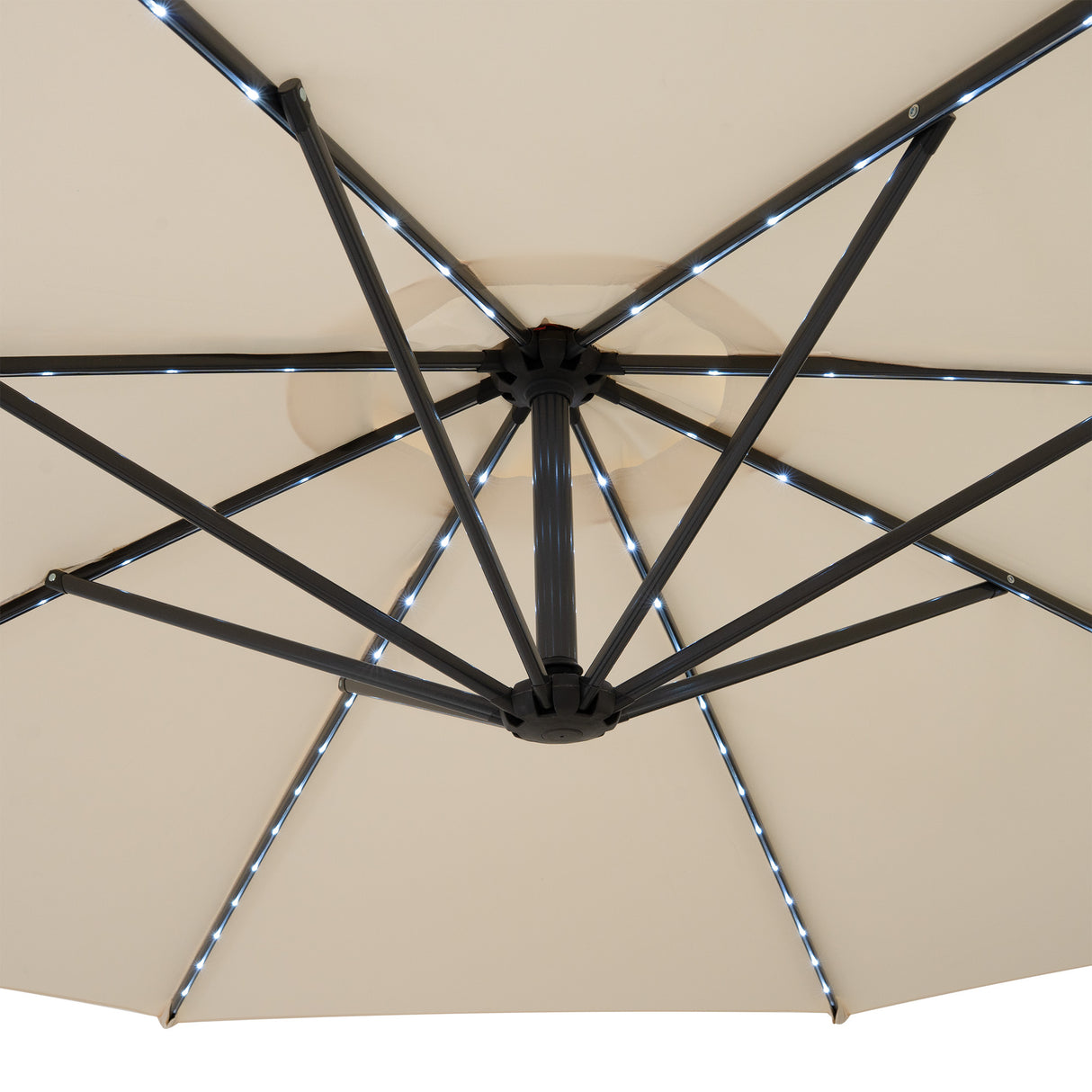 LED Cantilever Parasol 3m – Cream