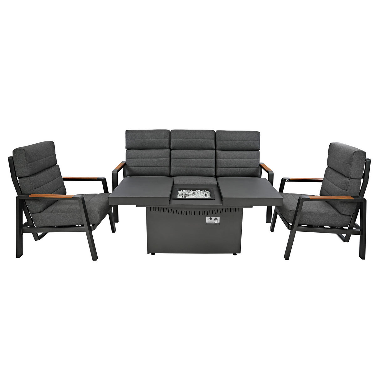 5 Seater Reclining Furniture Set With Firepit