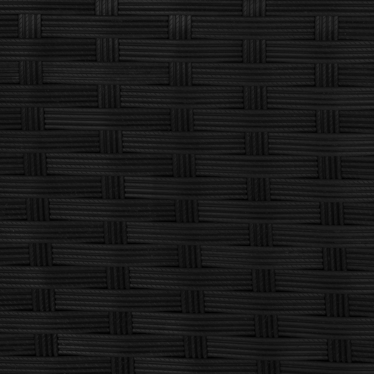 Textured black rattan weave of a cushion storage box, showcasing a modern design perfect for outdoor or indoor use
