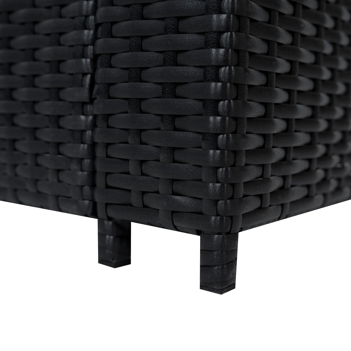 8 Seater Rattan Furniture Set With Firepit – Black