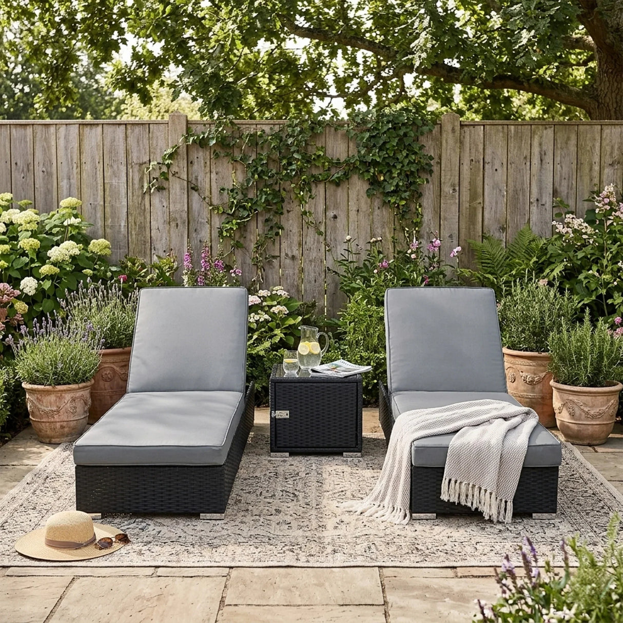 Rattan Sun Lounger Set