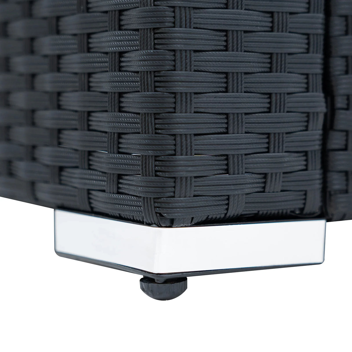 Rattan Corner Set With Composite Table – Black
