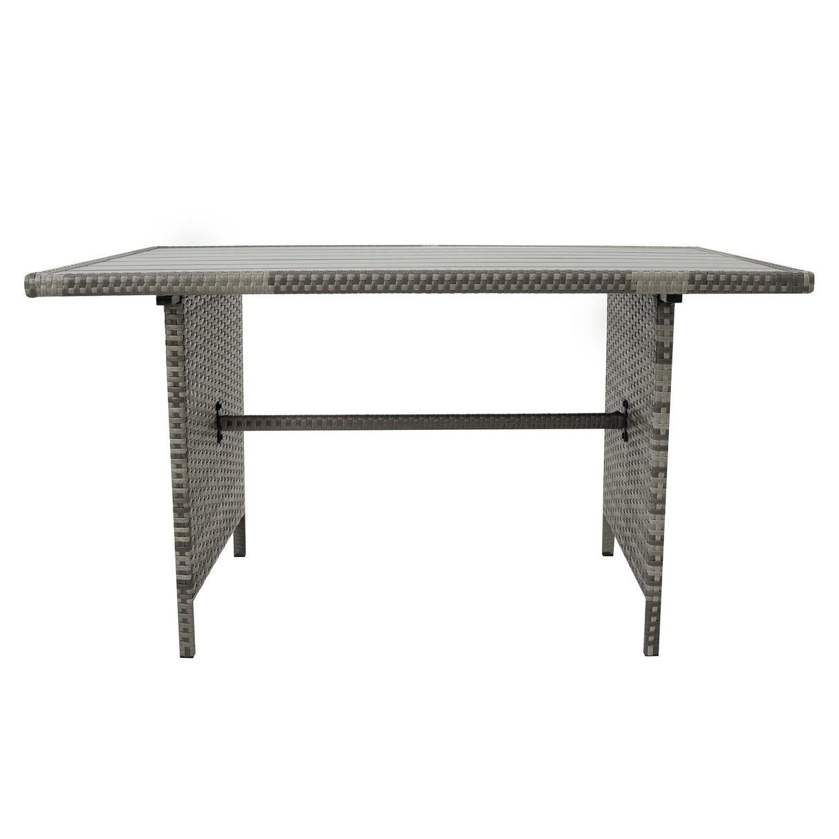 Rattan Corner Set With Composite Table – Grey