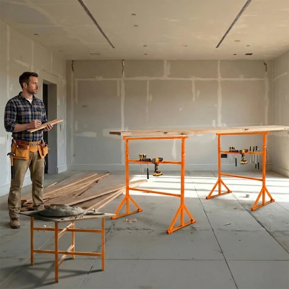 Trestle Stand x 4 & Mortar Board Stands 750mm H x 5