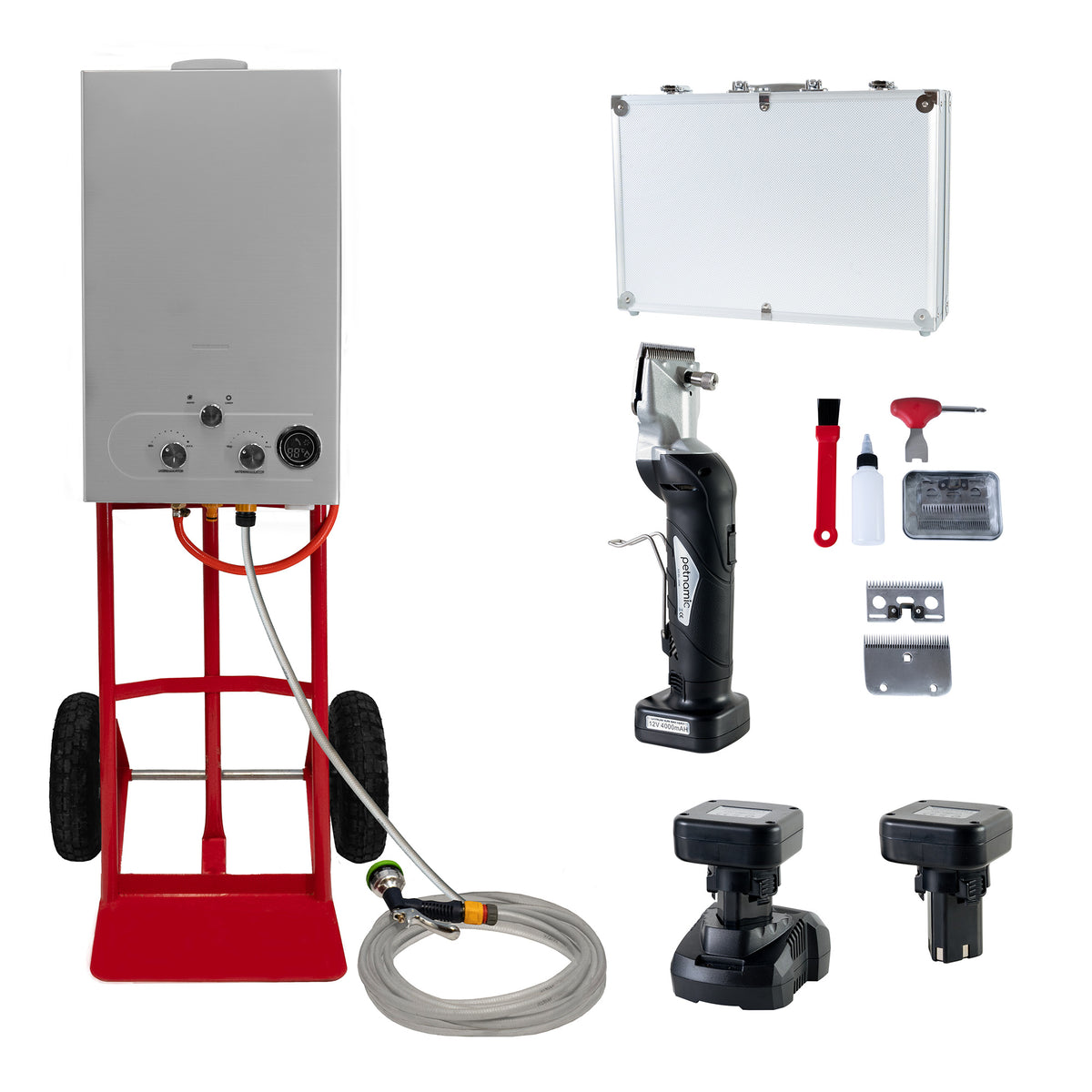 Horse Shower & Cordless Clippers - Red