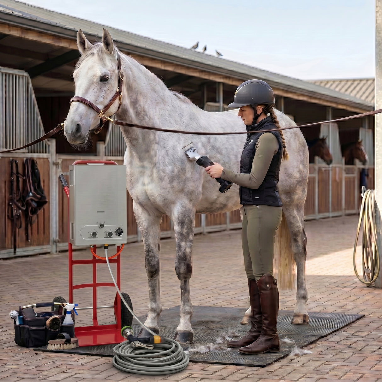 Horse Shower & Cordless Clippers - Red