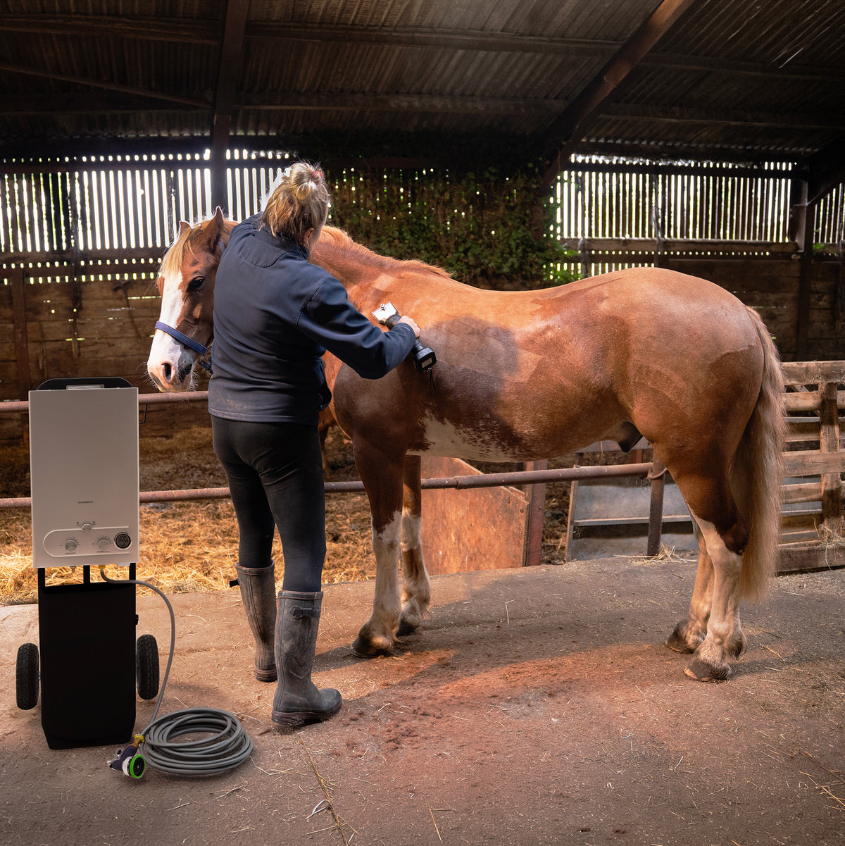 Deluxe Horse Shower & Cordless Clippers - Black