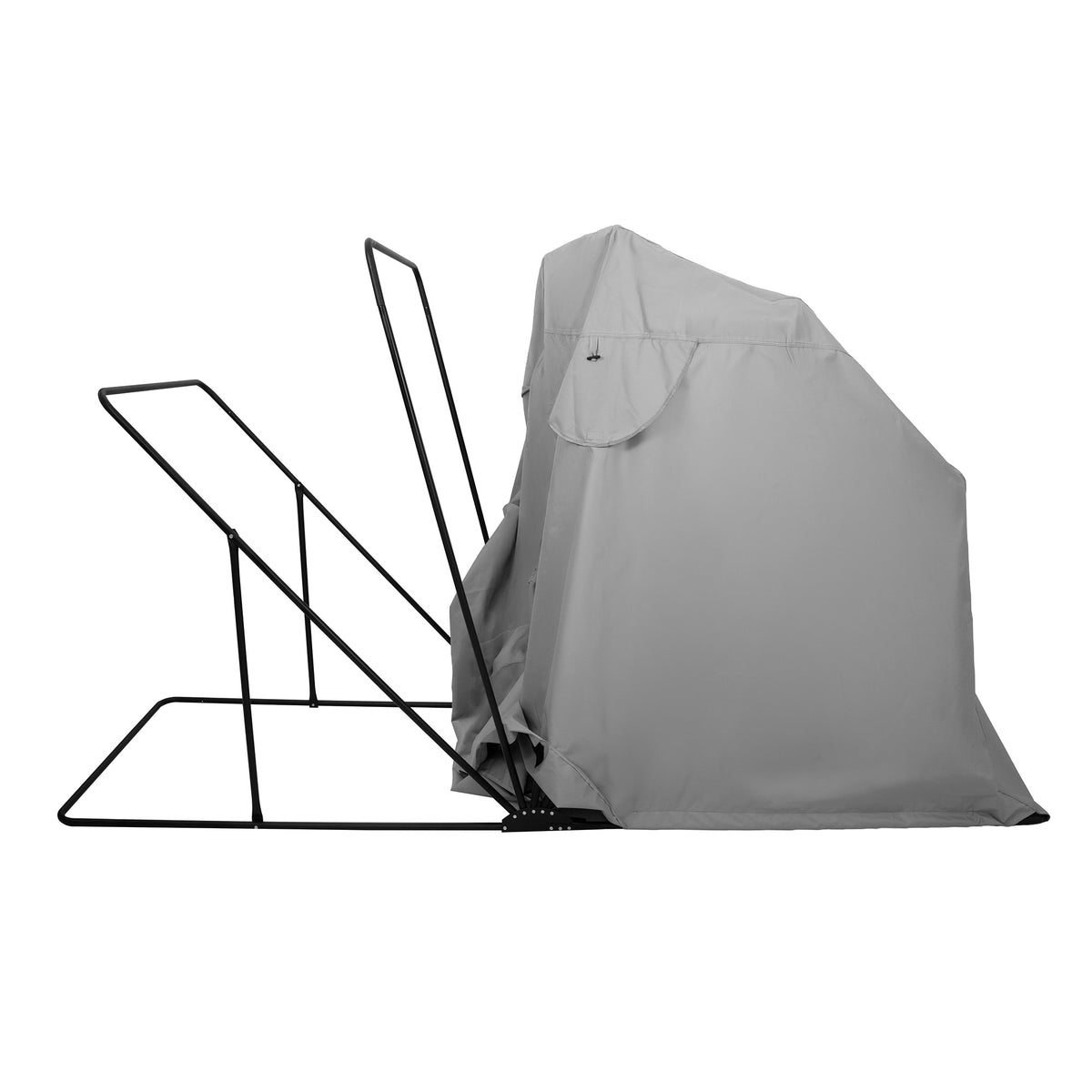 XL grey motorbike tent featuring a sturdy frame, weather-resistant fabric, and a spacious design for optimal protection and storage