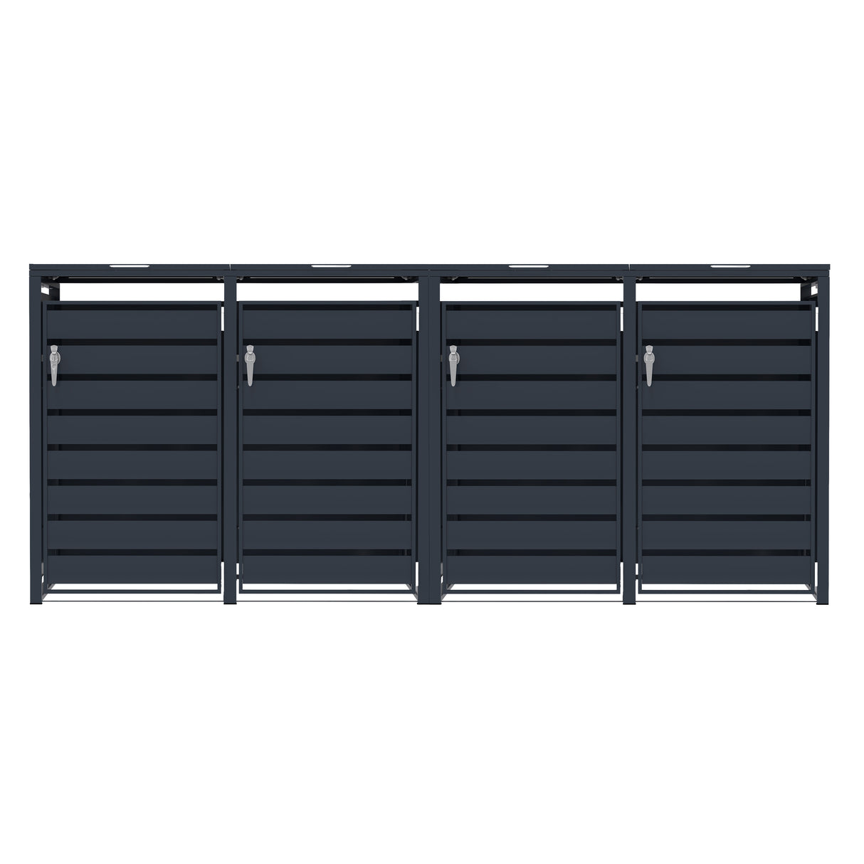 Quadruple Wheelie Bin Metal Storage - Anthracite Grey