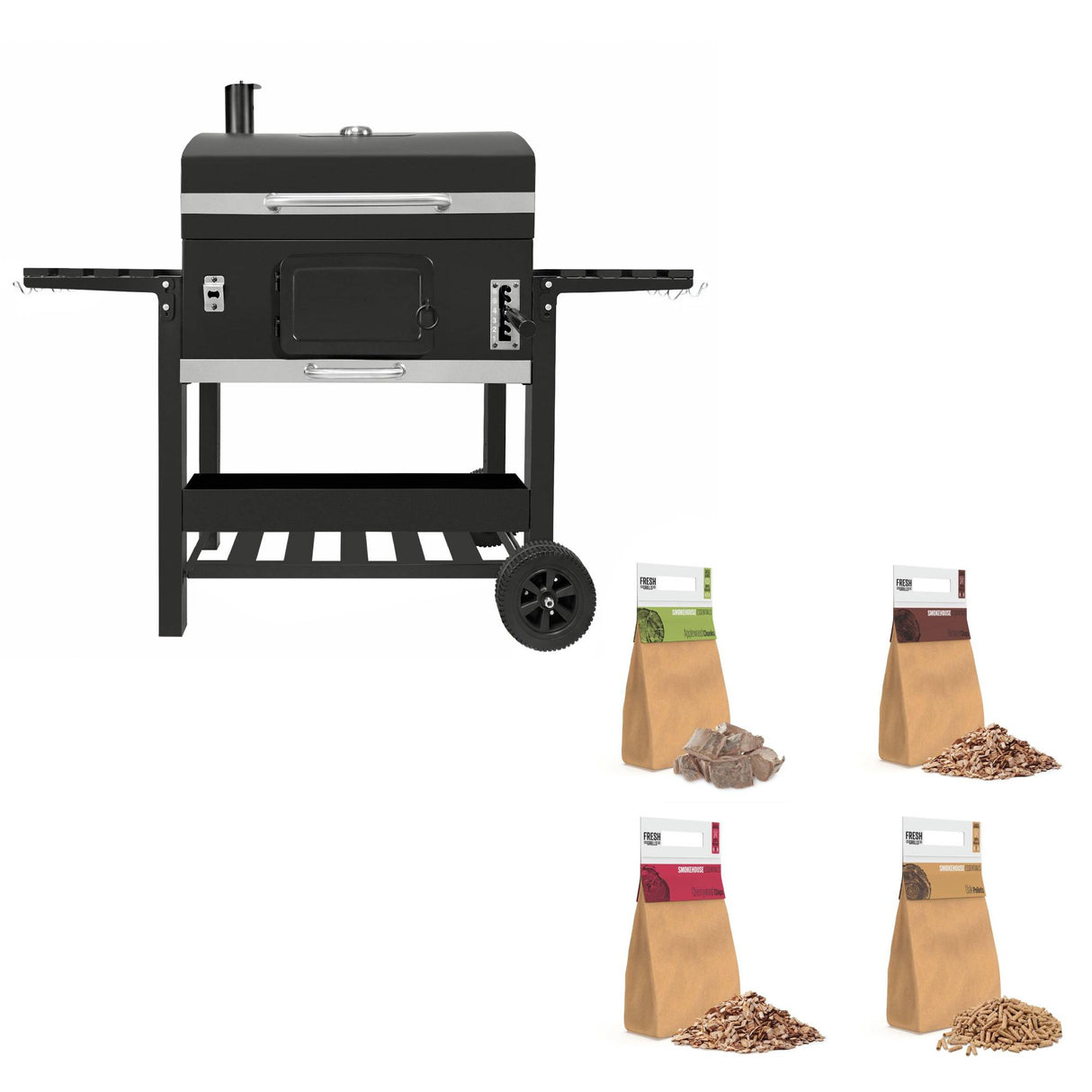 XXL BBQ Smoker Grill & Wood Chips/Chunks