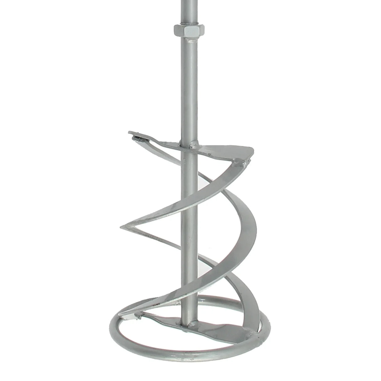 T-Mech Paddle Mixer with a spiral stainless steel mixing blade, designed for efficient blending of materials in construction projects