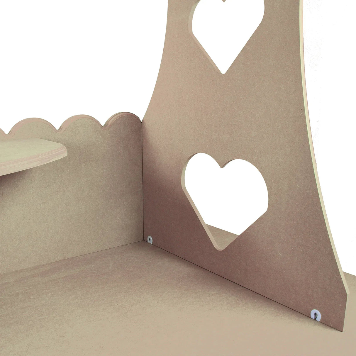 KuKoo Candy Cart features a charming heart-shaped cutout design, smooth beige finish, and sturdy construction for wedding sweets display