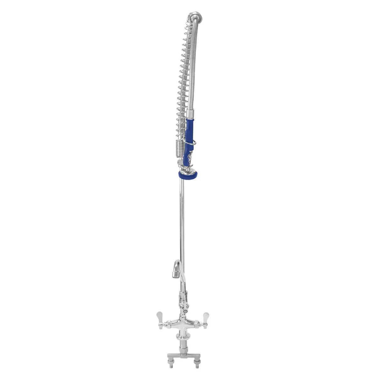 KuKoo Pre-Rinse Commercial Tap with a chrome finish, flexible hose, and ergonomic handle, designed for efficient kitchen use