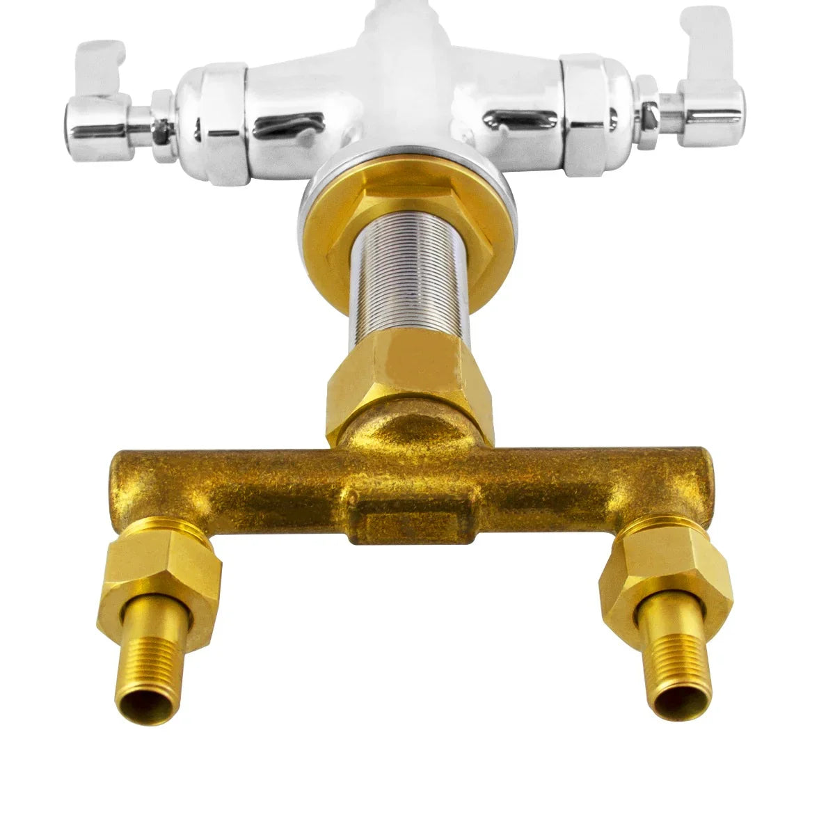 KuKoo Pre-Rinse Commercial Tap with chrome finish, brass connectors, and sturdy construction, designed for efficient kitchen use