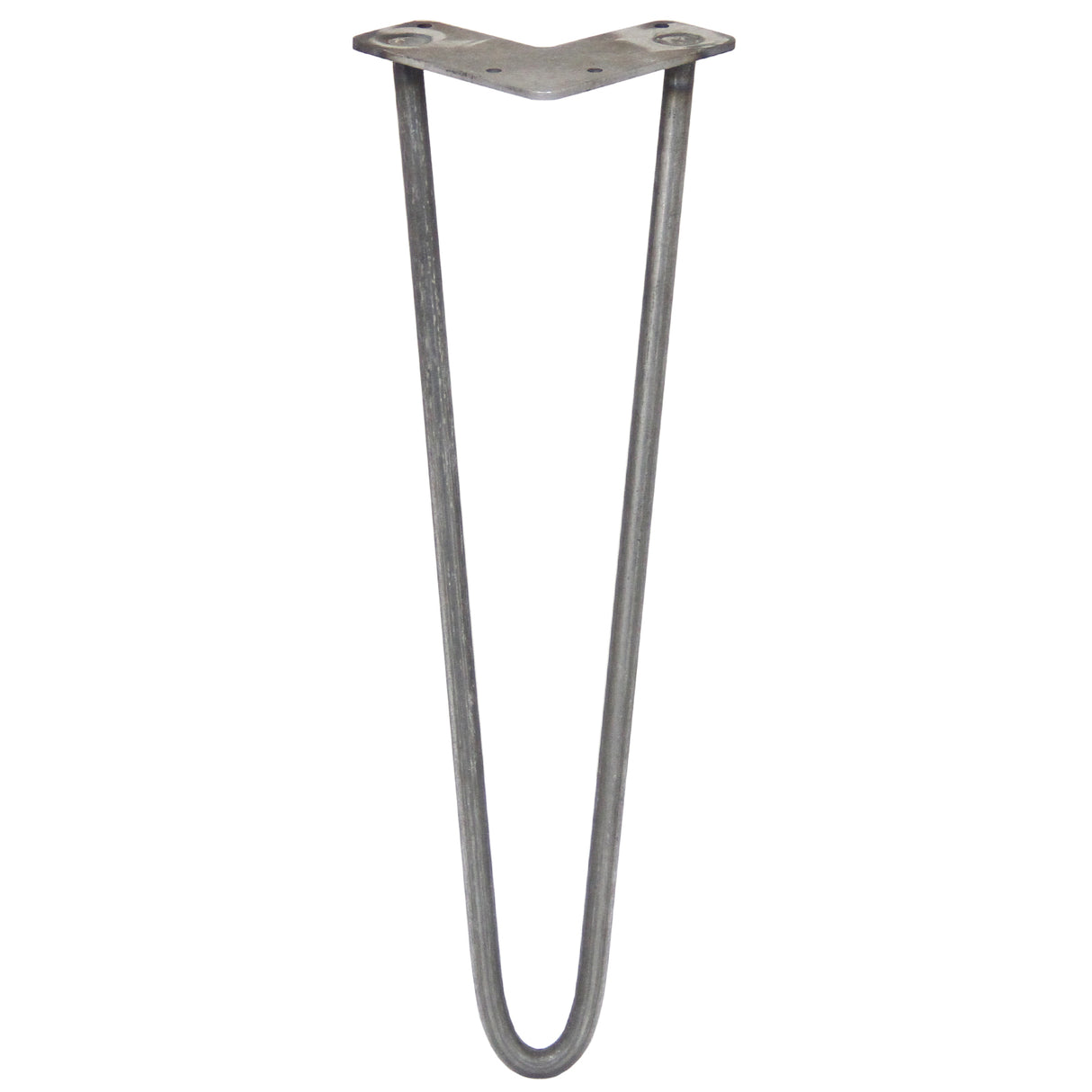 4 x 16" Hairpin Legs - 2 Prong - 12mm - Raw Steel