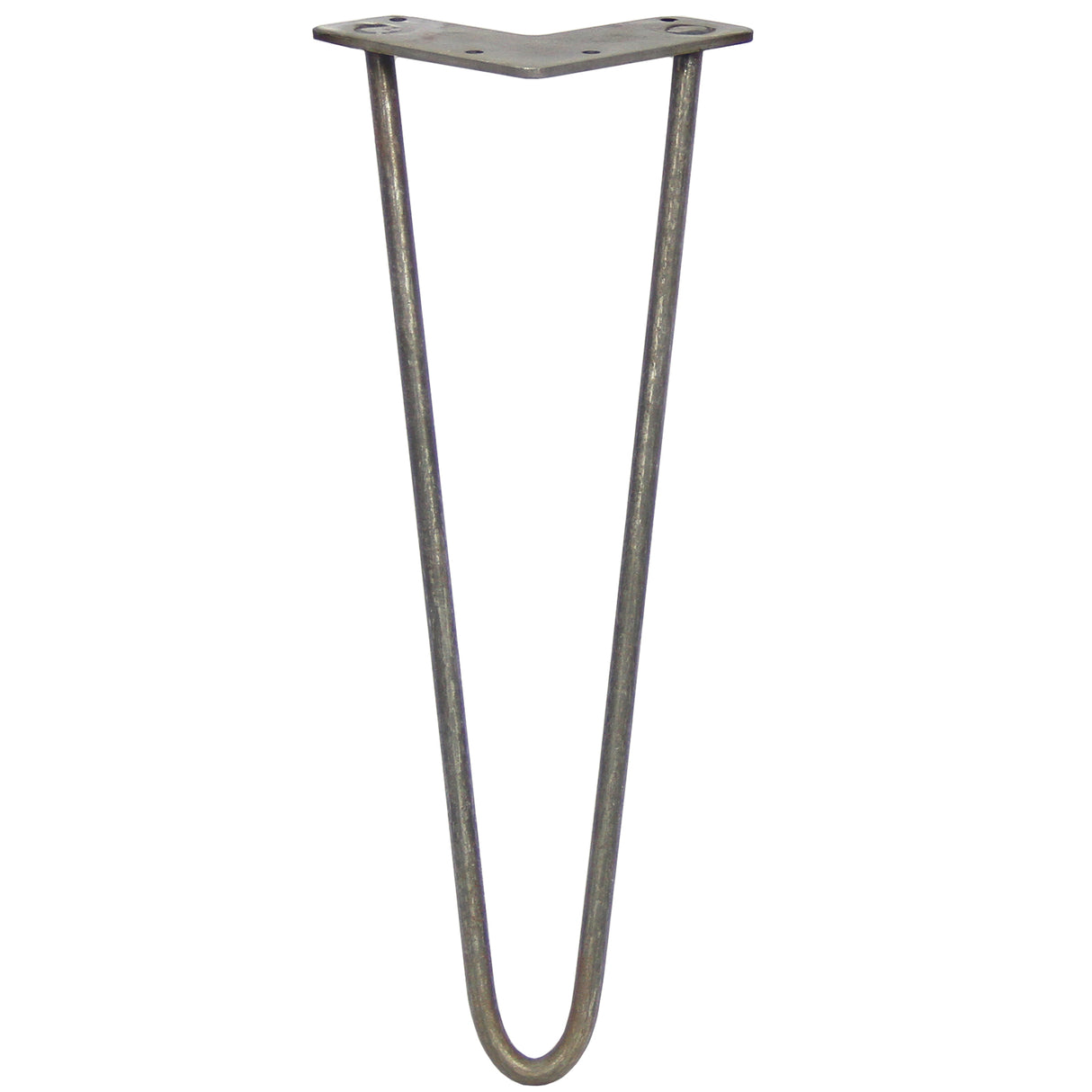 4 x 14" Hairpin Legs - 2 Prong - 10mm - Raw Steel