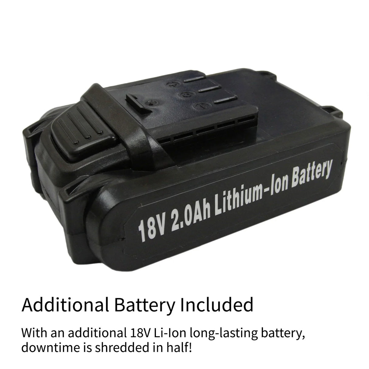 18V 2.0Ah lithium-ion battery for T-Mech nail and staple gun, featuring a durable black casing and compact design for easy replacement