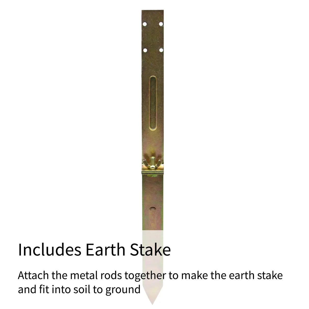 T-Mech Electric Fence Energiser earth stake, metal construction with a pointed end for secure soil grounding and installation