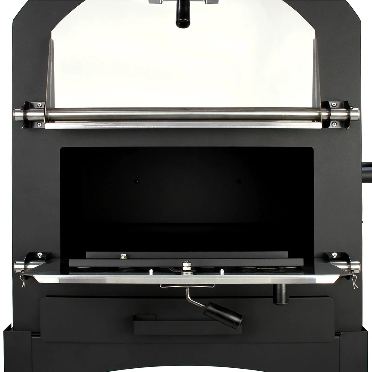 KuKoo outdoor pizza oven with a sleek black finish, stainless steel details, and a spacious cooking chamber for perfect pizzas