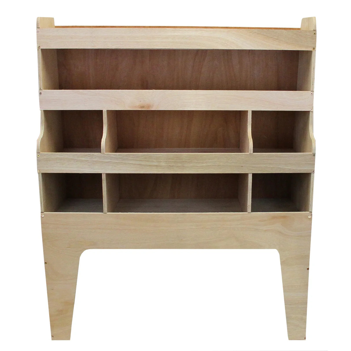 Wooden Monster Racking Transporter Van Rack with multiple open shelves, featuring a natural finish and sturdy design for storage