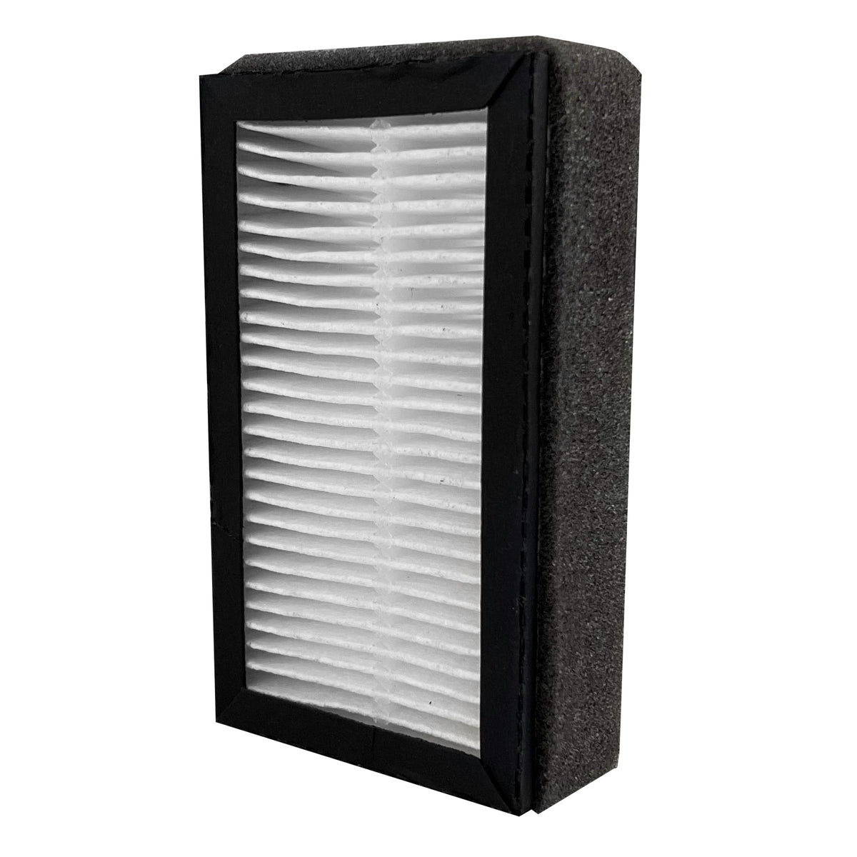 MAXBLAST hand dryer filter with a textured white paper surface and black frame, designed for efficient air filtration and hygiene