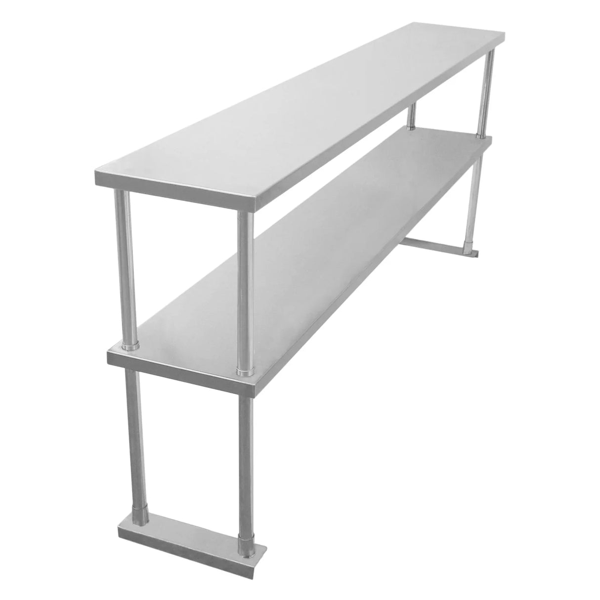 Kukoo double tier steel over-shelf in sleek silver finish, featuring two spacious shelves and sturdy, modern design for versatile storage