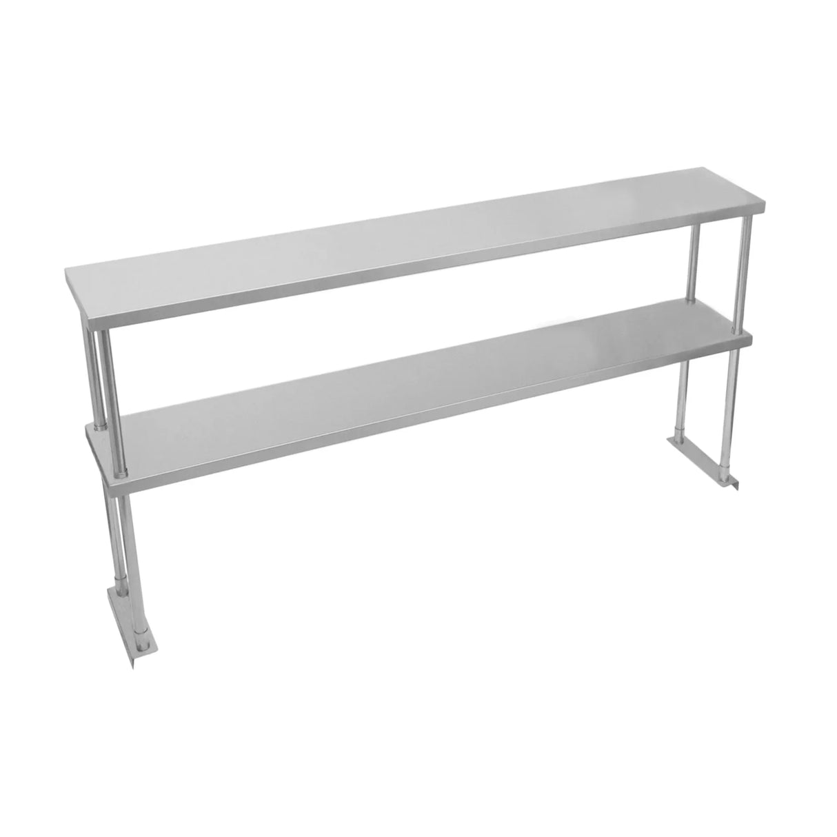 Kukoo double tier steel over-shelf in sleek silver finish, featuring two spacious, sturdy shelves for efficient storage solutions