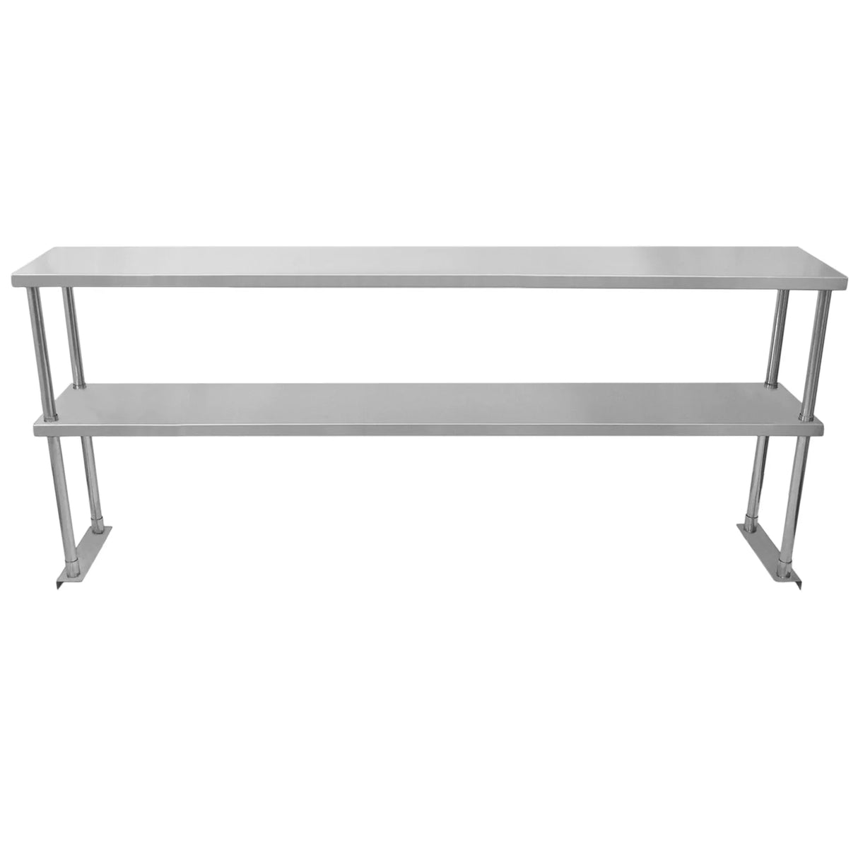 Kukoo double tier steel over-shelf in sleek silver, featuring two spacious shelves for efficient storage and organization
