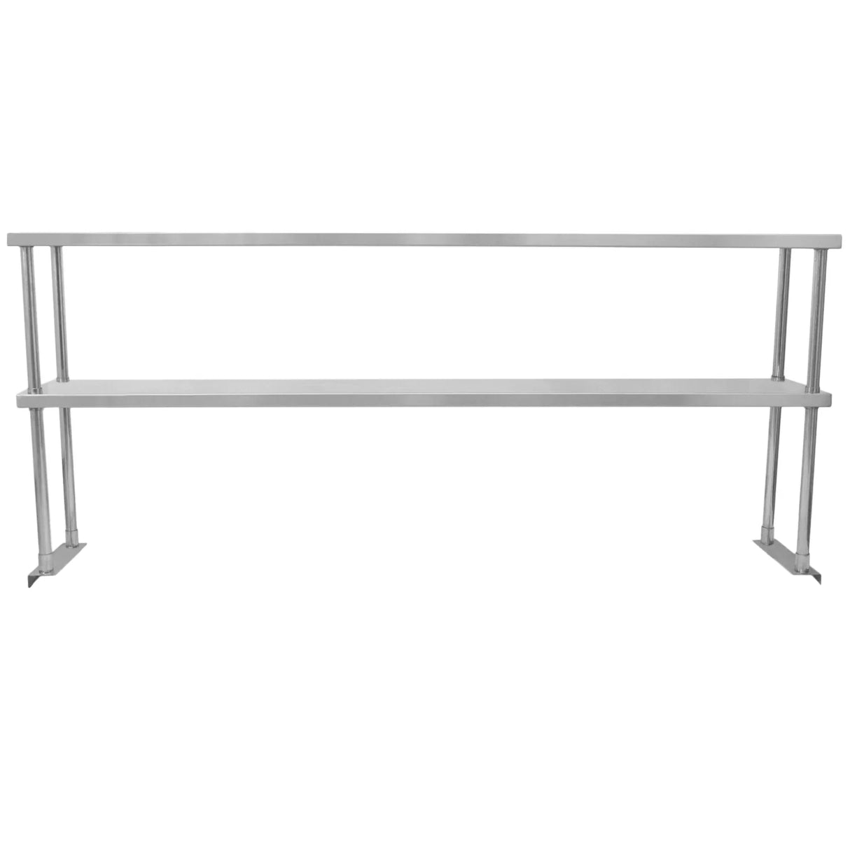 Kukoo double tier steel over-shelf in sleek silver finish, featuring two spacious shelves for optimal storage and organization