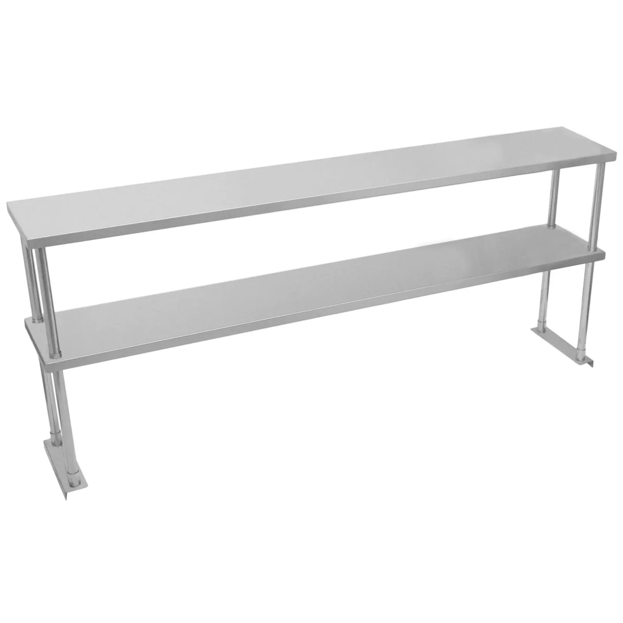 Kukoo double tier steel over-shelf in sleek silver finish, featuring two spacious shelves for efficient storage and organization